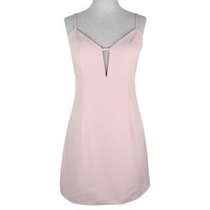 NWT Lulus Sultry Moments Sleeveless Mini Dress sz M * Blush Pink Fitted Dress